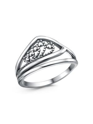 Кольцо серебро 925 пробы, покрытие - оксидирование, без вставок