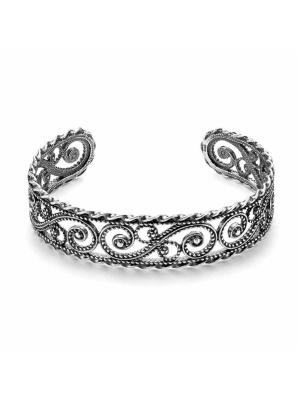 Браслет серебро 925 пробы, покрытие - оксидирование, без вставок