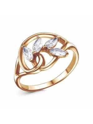 Кольцо бижутерия, покрытие - золочение, вставка - фианит (недрагоценный камень)