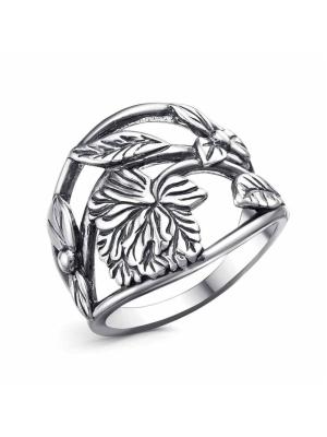 Кольцо бижутерия, покрытие - серебрение с оксидированием, без вставок