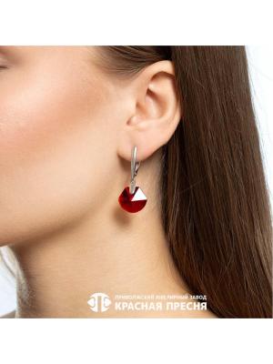 Серьги серебро 925 пробы, покрытие - платинирование, вставка - стекло ювелирное собственной огранки