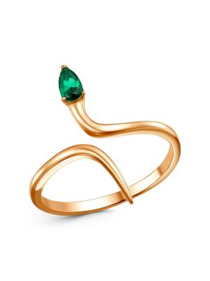 Кольцо бижутерия, покрытие - золочение, вставка - искусственная шпинель