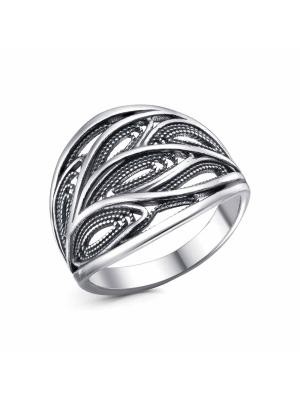 Кольцо серебро 925 пробы, покрытие - оксидирование, без вставок