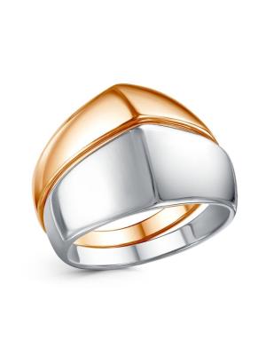 Кольцо серебро 925 пробы, покрытие - платинирование, золочение, без вставок