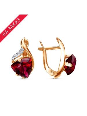 Серьги серебро 925 пробы, покрытие - золочение, выборочное родирование