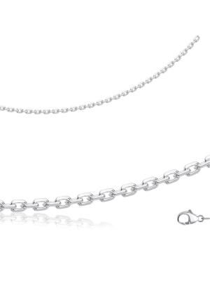 Цепь бижутерия, покрытие - серебрение, без вставок