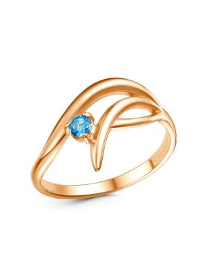 Кольцо бижутерия, покрытие - золочение, вставка - фианит (недрагоценный камень)