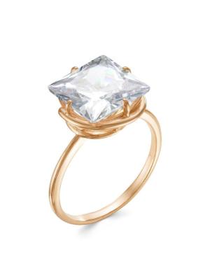 Кольцо бижутерия, покрытие - золочение, вставка - фианит (недрагоценный камень)