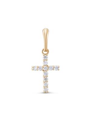 Подвеска серебро 925 пробы, покрытие - золочение, вставка - фианит (недрагоценный камень)