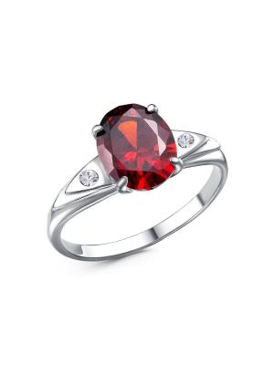 Кольцо серебро 925 пробы, покрытие - платинирование, вставка - фианит (недрагоценный камень)