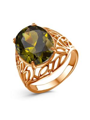 Кольцо бижутерия, покрытие - золочение, вставка - фианит (недрагоценный камень)