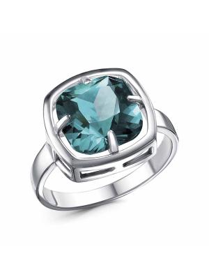 Кольцо серебро 925 пробы, покрытие - платинирование, вставка - ситалл собственной огранки