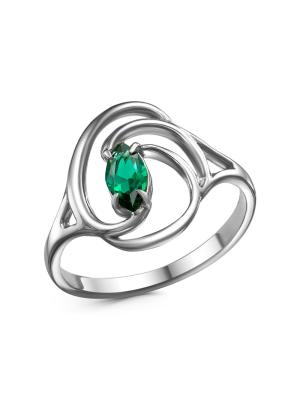 Кольцо бижутерия, покрытие - платинирование, вставка - искусственная шпинель