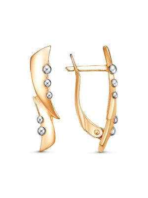 Серьги серебро 925 пробы, покрытие - золочение, выборочное родирование, без вставок