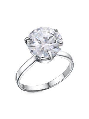 Кольцо серебро 925 пробы, покрытие - платинирование, вставка - горный хрусталь