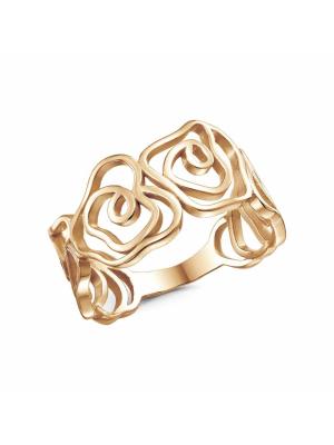 Кольцо бижутерия, покрытие - золочение, без вставок