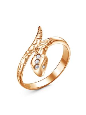 Кольцо серебро 925 пробы, покрытие - золочение, вставка - фианит (недрагоценный камень)