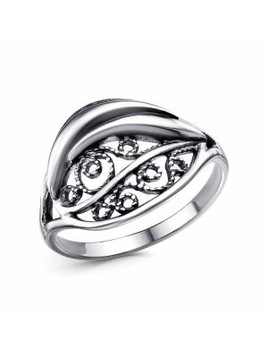 Кольцо бижутерия, покрытие - серебрение с оксидированием, без вставок