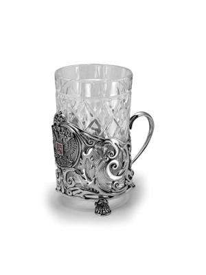 Подстаканник бижутерия, покрытие - серебрение с оксидированием, отделка - эмаль, без вставок