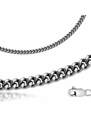 Цепь серебро 925 пробы, покрытие - оксидирование, без вставок