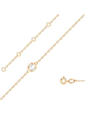 Браслет серебро 925 пробы, покрытие - золочение, вставка - фианит (недрагоценный камень)