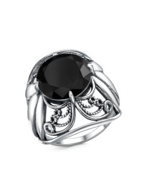 Кольцо бижутерия, покрытие - серебрение с оксидированием, вставка - фианит (недрагоценный камень)