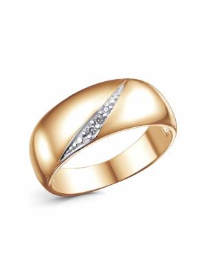 Кольцо бижутерия, покрытие - золочение, выборочное родирование, вставка - фианит (недрагоценный камень)