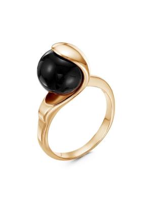 Кольцо бижутерия, покрытие - золочение, вставка - имитация жемчуга