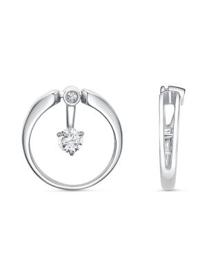 Подвеска бижутерия, покрытие - платинирование, вставка - стекло ювелирное preciosa, фианит (недрагоценный камень)