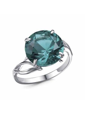 Кольцо серебро 925 пробы, покрытие - родирование, вставка - ситалл собственной огранки