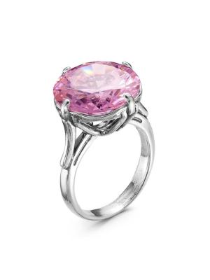 Кольцо бижутерия, покрытие - серебрение с оксидированием, вставка - фианит (недрагоценный камень)