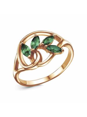 Кольцо бижутерия, покрытие - золочение, вставка - искусственная шпинель