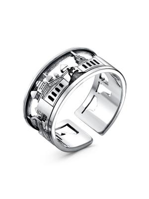 Кольцо бижутерия, покрытие - серебрение с оксидированием, без вставок