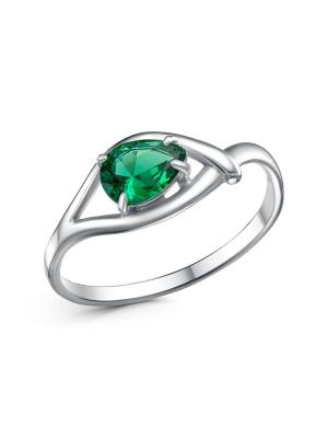 Кольцо бижутерия, покрытие - платинирование, вставка - искусственная шпинель