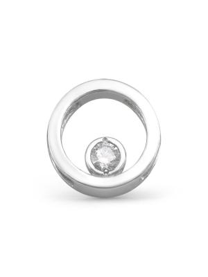 Подвеска серебро 925 пробы, покрытие - родирование, вставка - фианит (недрагоценный камень)