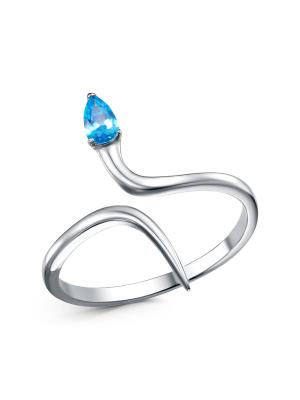 Кольцо бижутерия, покрытие - платинирование, вставка - фианит (недрагоценный камень)