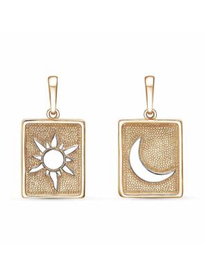 Подвеска бижутерия, покрытие - золочение, выборочное родирование, без вставок