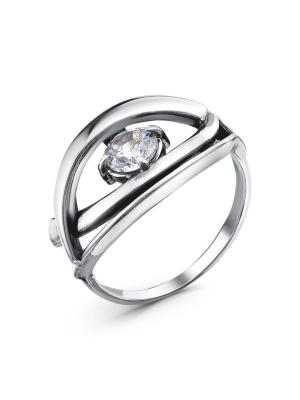 Кольцо бижутерия, покрытие - серебрение с оксидированием, вставка - фианит (недрагоценный камень)