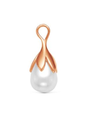 Подвеска серебро 925 пробы, покрытие - золочение, вставка - имитация жемчуга