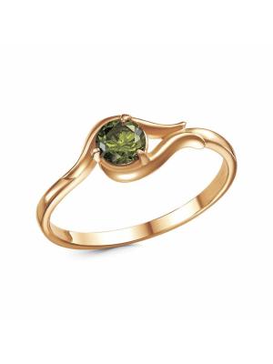 Кольцо бижутерия, покрытие - золочение, вставка - фианит (недрагоценный камень)