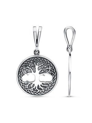 Подвеска бижутерия, покрытие - серебрение с оксидированием, без вставок