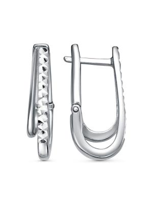 Серьги бижутерия, покрытие - платинирование, отделка - алмазная грань, без вставок