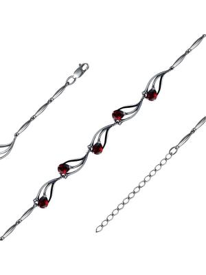 Браслет бижутерия, покрытие - серебрение с оксидированием, вставка - фианит (недрагоценный камень)