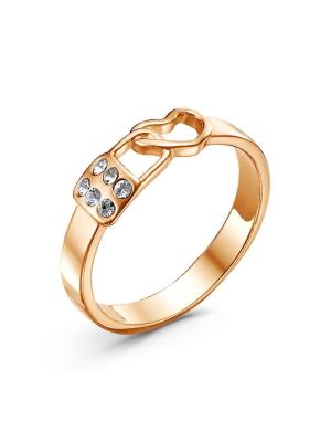 Кольцо бижутерия, покрытие - золочение, вставка - стекло ювелирное preciosa