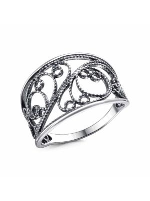 Кольцо серебро 925 пробы, покрытие - оксидирование, без вставок