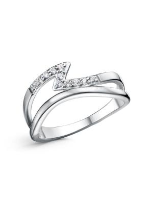 Кольцо серебро 925 пробы, покрытие - родирование, вставка - фианит (недрагоценный камень)