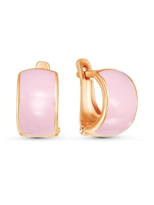 Серьги бижутерия, покрытие - золочение, отделка - эмаль, без вставок