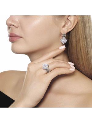 Кольцо серебро 925 пробы, покрытие - оксидирование, вставка - фианит (недрагоценный камень)