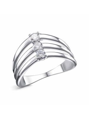 Кольцо бижутерия, покрытие - платинирование, вставка - фианит (недрагоценный камень)