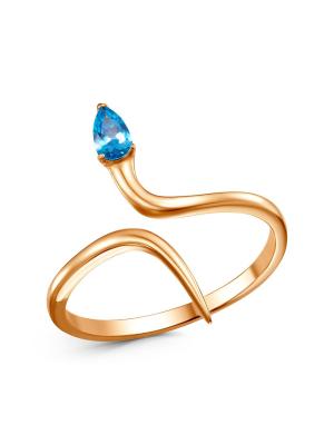 Кольцо бижутерия, покрытие - золочение, вставка - фианит (недрагоценный камень)